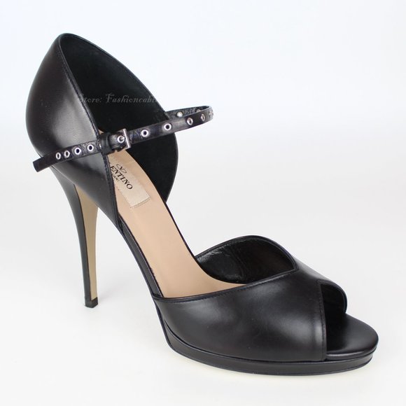 NEW VALENTINO GARAVANI Eyelet Leather Pump Sandal - Picture 1 of 15